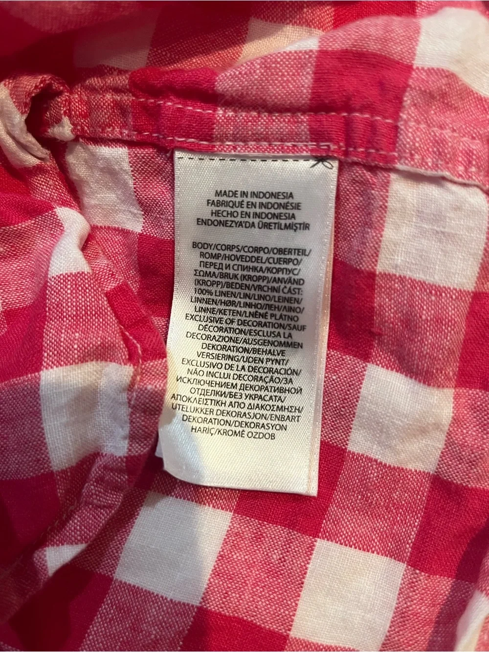 Polo by Ralph Lauren Pink and White Gingham Button-Front Dress